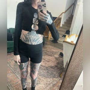 Small open front crop top. Unknown brand. Size XS.